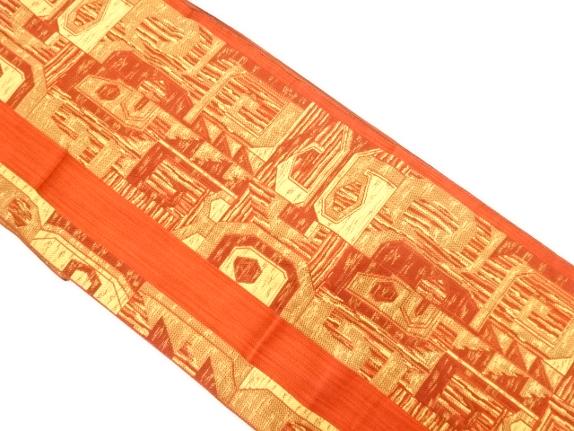 JAPANESE NAGOYA OBI / CHIKUZEN HAKATA / WOVEN GEOMETRIC
